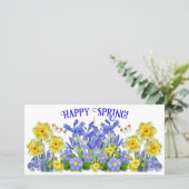 Lente bloemen en vlinders met aangepaste tekst (Staand voorkant)
