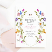 Lente Bloemen en Vlinders Verjaardag Kaart