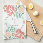 Lente Bloemen Familie Monogram Keuken Theedoek (Quarter Fold)