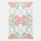Lente Bloemen Familie Monogram Keuken Theedoek (Verticaal)