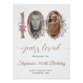 Lente Bloemen Foto 100ste Verjaardag Welkom Perfect Poster (Voorkant)