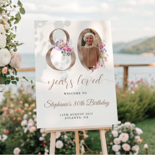 Lente Bloemen Foto 80ste Verjaardag Welkom Perfect Poster