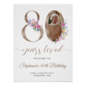 Lente Bloemen Foto 80ste Verjaardag Welkom Perfect Poster (Voorkant)