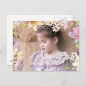 Lente bloemen Foto Lijst met bewerkbare tekst Briefkaart (Voorkant / Achterkant)