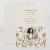 Lente Bloemen Foto Uitnodiging (Voorkant / Achterkant)