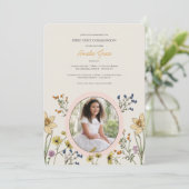 Lente Bloemen Foto Uitnodiging (Staand voorkant)