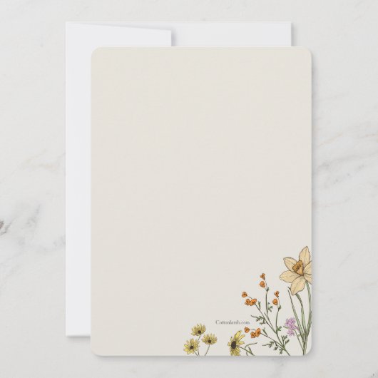 Lente Bloemen Foto Uitnodiging (Achterkant)