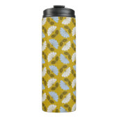 Lente bloemen - geel, blauw & wit thermosbeker (Voorkant)