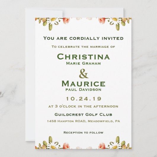 Lente bloemen Geel Groen Weddenschap (Voorkant)