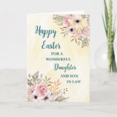 Lente Bloemen Gelukkig Pasen Dochter Zoon in de we Feestdagen Kaart (Voorkant)