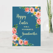 Lente Bloemen Gelukkig Pasen Grootmoeder Feestdagen Kaart (Voorkant)