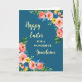 Lente Bloemen Gelukkig Pasen Grootnichtje Feestdagen Kaart (Voorkant)