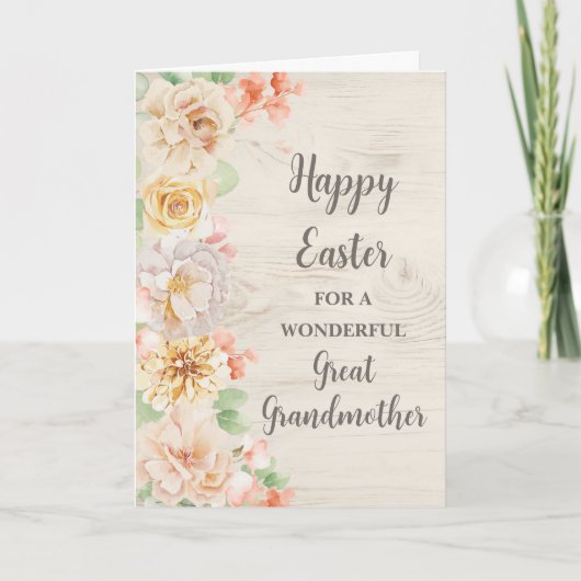 Lente Bloemen Gelukkig Pasen Grote Grootmoeder Feestdagen Kaart (Voorkant)