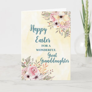 Lente Bloemen Gelukkig Pasen Grote Kleindochter Feestdagen Kaart