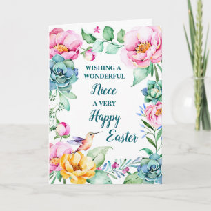 Lente Bloemen Gelukkig Pasen Nichtje Feestdagen Kaart