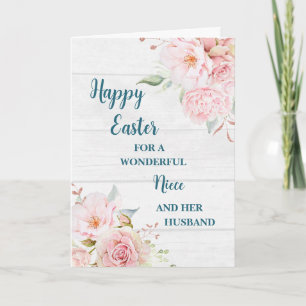 Lente Bloemen Gelukkig Pasen Nichtje & Haar Man Feestdagen Kaart