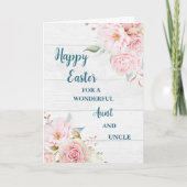 Lente Bloemen Gelukkig Pasen Tante en Oom Feestdagen Kaart (Voorkant)