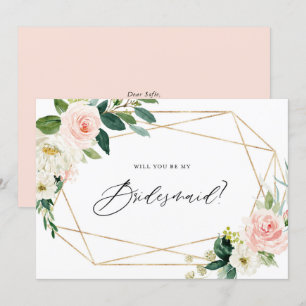Lente bloemen Geometric zal je mijn Bridesmaid zij Kaart