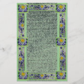 Lente Bloemen Groen Denim Papier (Voorkant)