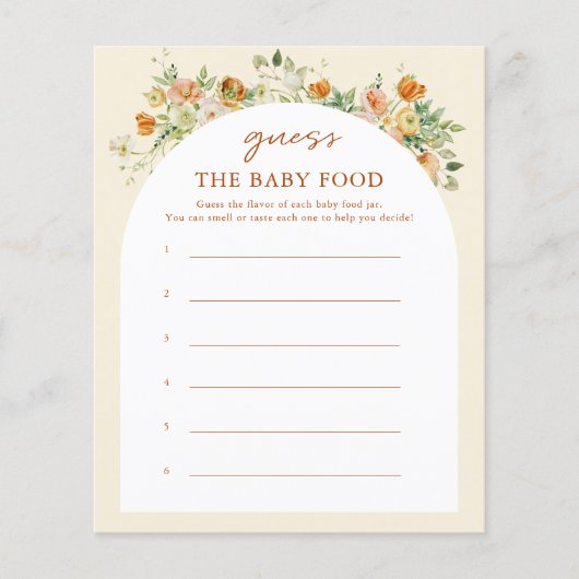 Lente Bloemen Guess The Babyvoeding Spelkaarten (Voorkant)