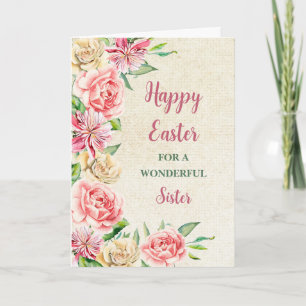 Lente Bloemen Happy Easter Sister Feestdagen Kaart