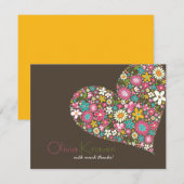 Lente Bloemen Hart Liefde Bruidsdouche Bruiloft Bedankkaart (Voorkant / Achterkant)