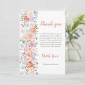 Lente Bloemen Huwelijk Bedankkaart (Staand voorkant)