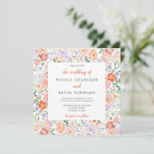 Lente Bloemen Huwelijk Kaart (Staand voorkant)