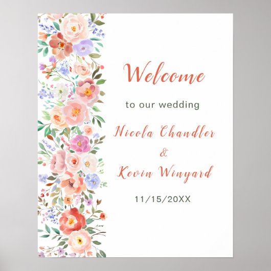 Lente Bloemen Huwelijk Poster (Voorkant)