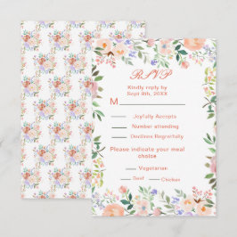 Lente Bloemen Huwelijk RSVP Kaartje