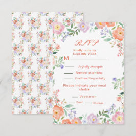 Lente Bloemen Huwelijk RSVP Kaartje