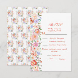 Lente Bloemen Huwelijk RSVP Kaartje