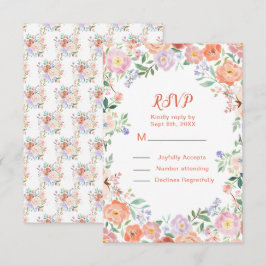 Lente Bloemen Huwelijk RSVP Kaartje