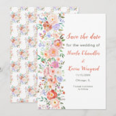 Lente Bloemen Huwelijk Save the Date (Voorkant / Achterkant)