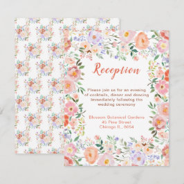 Lente Bloemen Huwelijksreceptie Informatiekaartje