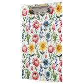 Lente Bloemen in Blauw Roze en Geel Klembord (Links)