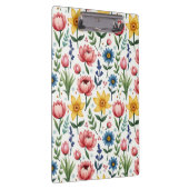 Lente Bloemen in Blauw Roze en Geel Klembord (Rechts)