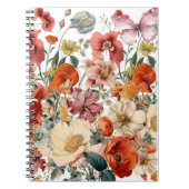 Lente Bloemen In Bloei Met Vlinders Notitieboek (Voorkant)