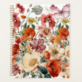 Lente Bloemen In Bloei Met Vlinders Planner (Voorkant)