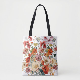 Lente Bloemen In Bloei Met Vlinders Tote Bag