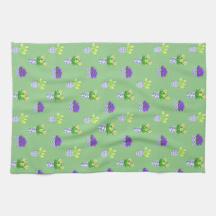 Lente Bloemen in Chinoiserie Potten Groen Theedoek
