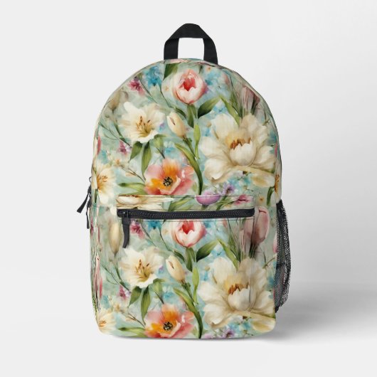 Lente Bloemen in de stijl van het impressionisme Bedrukte Rugzak (Voorkant)