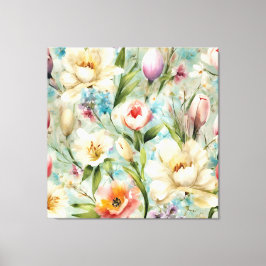 Lente Bloemen in de stijl van het impressionisme Canvas Afdruk