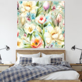 Lente Bloemen in de stijl van het impressionisme Canvas Afdruk (Insitu (Slaapkamer))