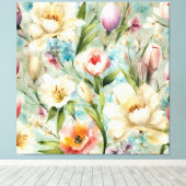 Lente Bloemen in de stijl van het impressionisme Canvas Afdruk (Insitu (Houten vloer))