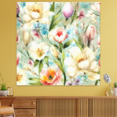 Lente Bloemen in de stijl van het impressionisme Canvas Afdruk (Insitu (Woonkamer))