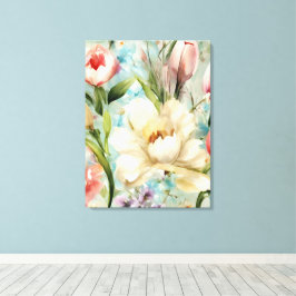 Lente Bloemen in de stijl van het impressionisme Canvas Afdruk