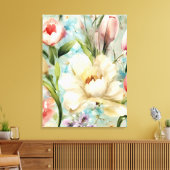 Lente Bloemen in de stijl van het impressionisme Canvas Afdruk (Insitu (Woonkamer))