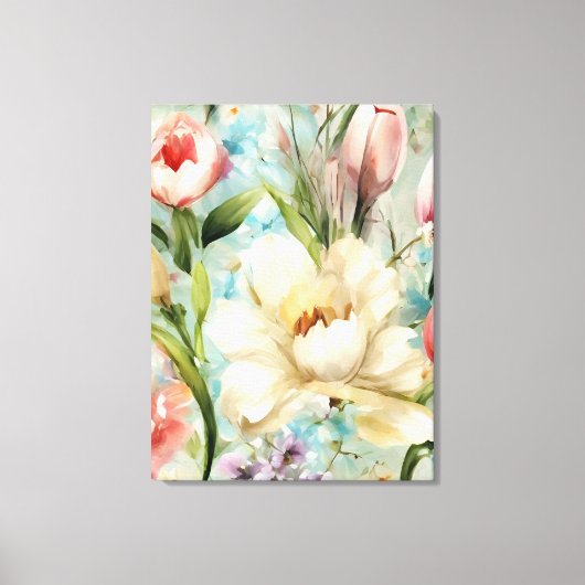 Lente Bloemen in de stijl van het impressionisme Canvas Afdruk (Voorkant)