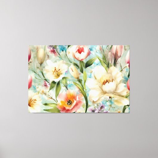 Lente Bloemen in de stijl van het impressionisme Canvas Afdruk (Voorkant)
